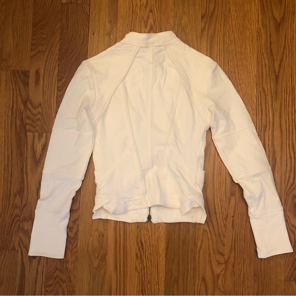 Anthropologie Daily Practice Ivory White Zip Modern Moto Jacket XXS - Picture 6 of 6